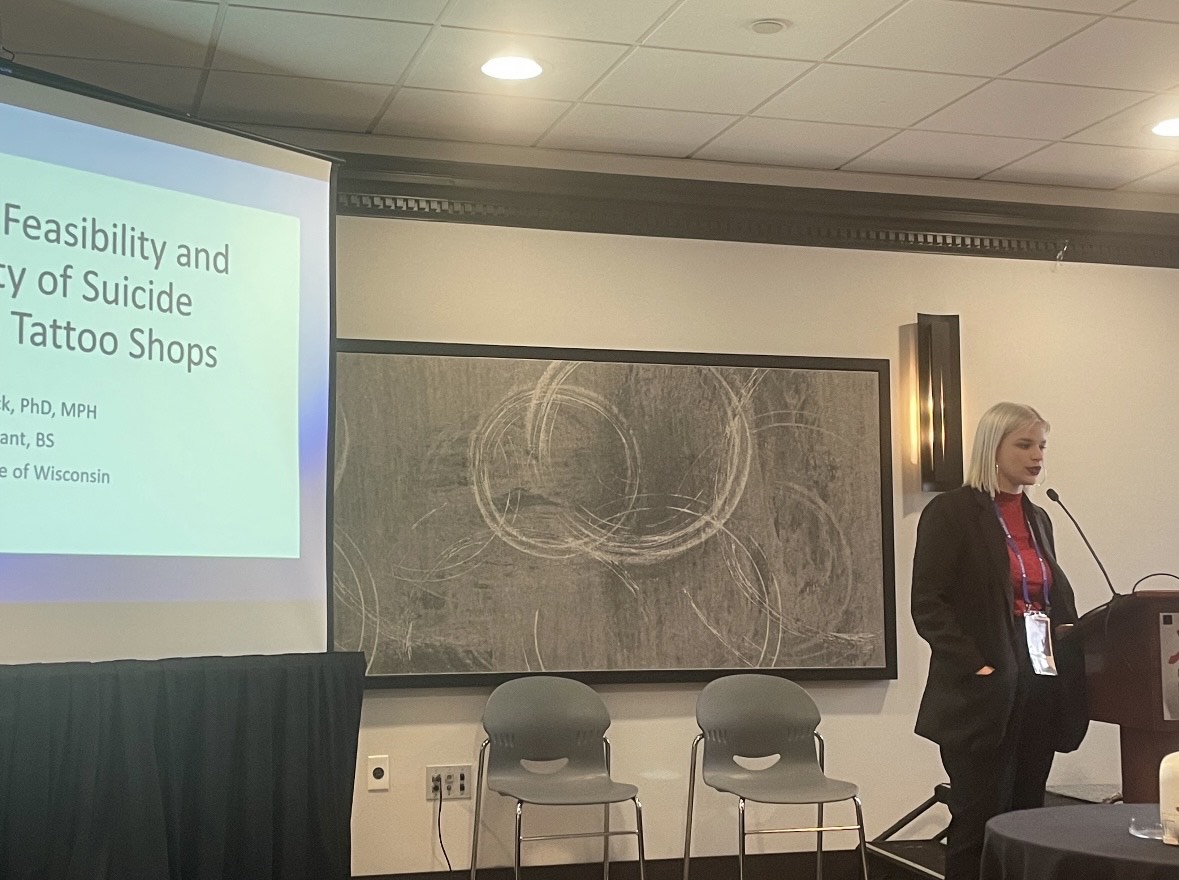 mcw_dsrh's tweet photo. We were also able to present our ongoing work on suicide prevention in tattoo shops at the American Association of Suicidology (AAS) Conference last week! #AAS23 #SuicidePrevention #Suicide #Research #SuicideResearch #PublicHealth #TattooShops #MCWCIC #MCWDSP https://t.co/UXAnPmVgoT