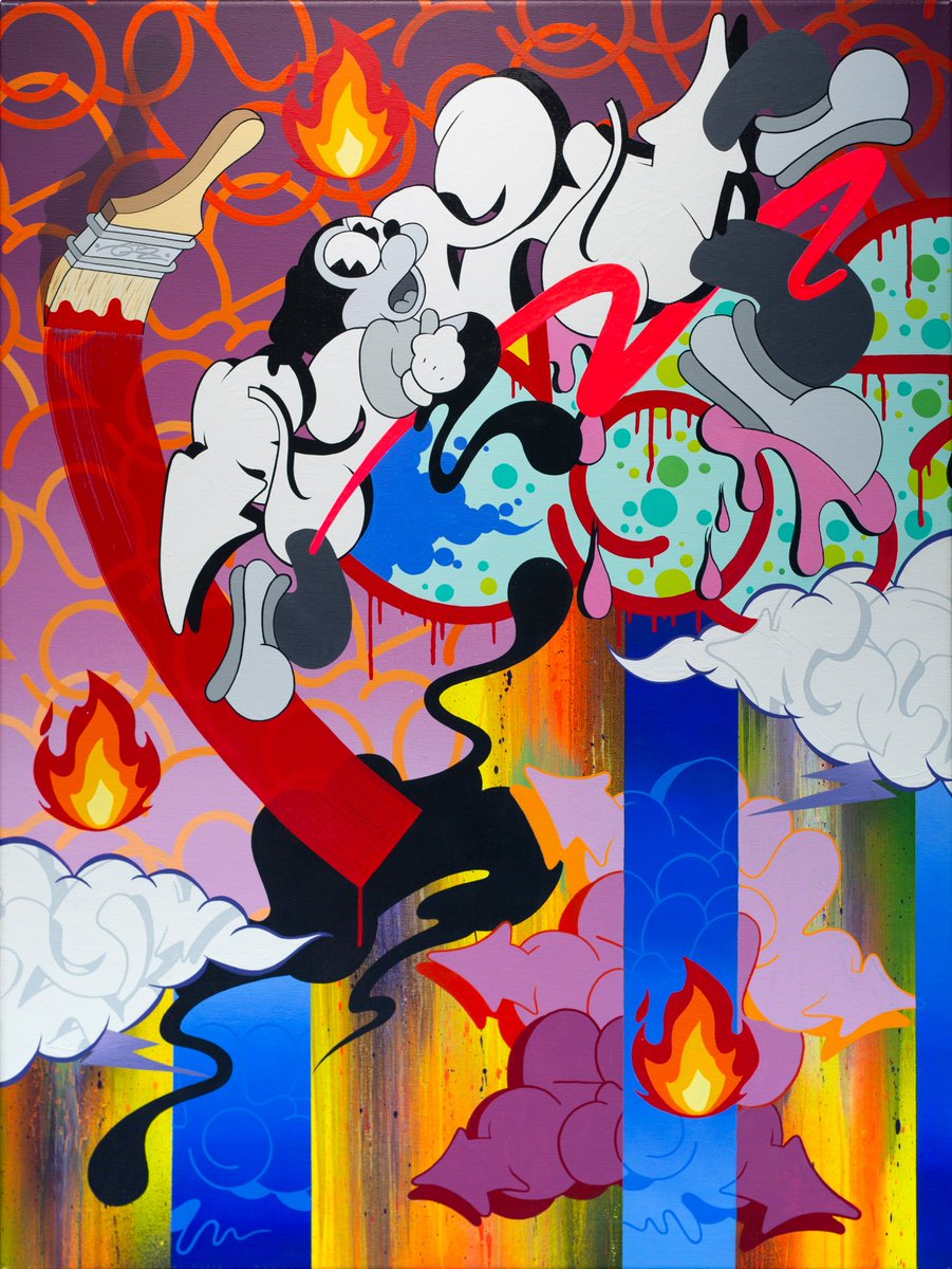 "Running From Self" by Giz on view now at WCC Austin's "This is Now" exhibition