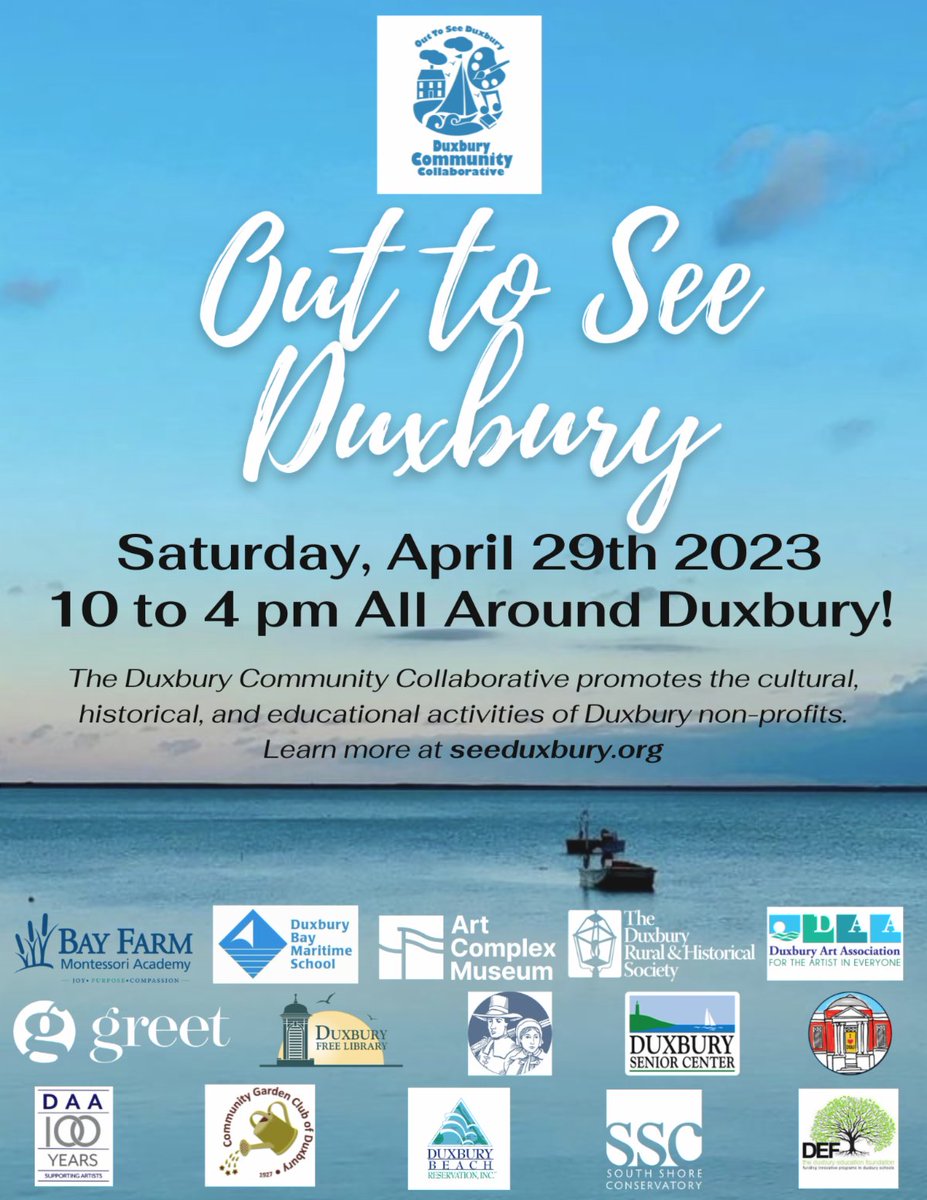 See you tomorrow for Out To See Duxbury 10am-2pm conta.cc/3Nm464I
conta.cc/44ez0lw