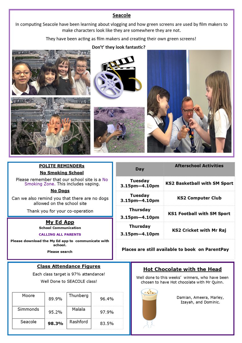 Please take a look at this week's newsletter.  Don't forget that we are not in school on Monday as it is the May Day Bank Holiday.  We will see you all on Tuesday.  Have a great weekend.