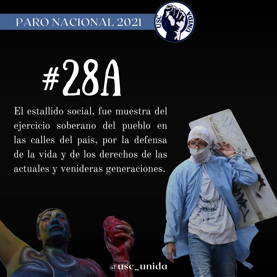 Uni_santiagoUni's tweet photo. ¡Cali cuna de la resistencia!

#28A 
El estallido social fue muestra del ejercicio soberano del pueblo en las calles del país, en defensa de la vida y de los derechos para las presentes y venideras generaciones. 

#ParoNacional2021 #UscUnida https://t.co/qNhofbJ3QS