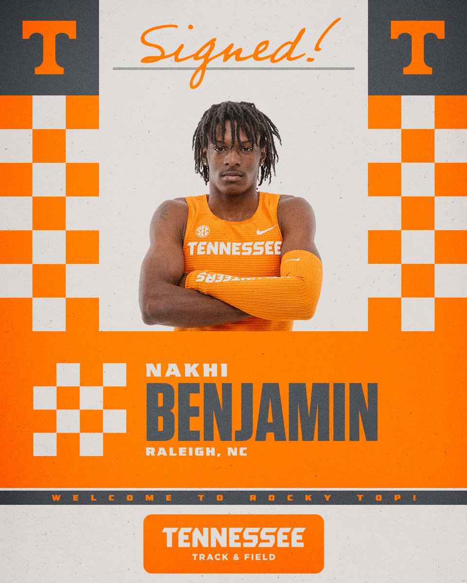 Vol_Track's tweet photo. 𝓢𝓲𝓰𝓷𝓮𝓭 🖋️

Welcome to Rocky Top, @khi_b14!

• 2023 Adidas Indoor Nationals Champion - 200m (21.57)
• Two-time AAU All-American in 2023 (200m, 400m)
• 2022 NCHSAA 4A runner-up in the 200m (21.63) https://t.co/HzLDFmqVrM