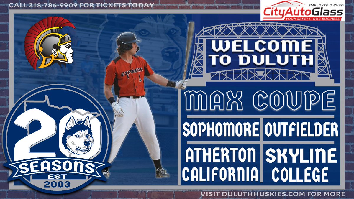 DuluthHuskies's tweet photo. ROSTER ANNOUNCEMENT:
Presented by @CityAutoGlass
The Huskies are California Dreamin' with the addition of two elite outfielders from the Golden State! Fans, meet Sammy Augustine and Max Coupe. Click the link to read more! #RollSkies #RaiseHowl
https://t.co/e4DQMV14WW https://t.co/JuZQl6yl3O