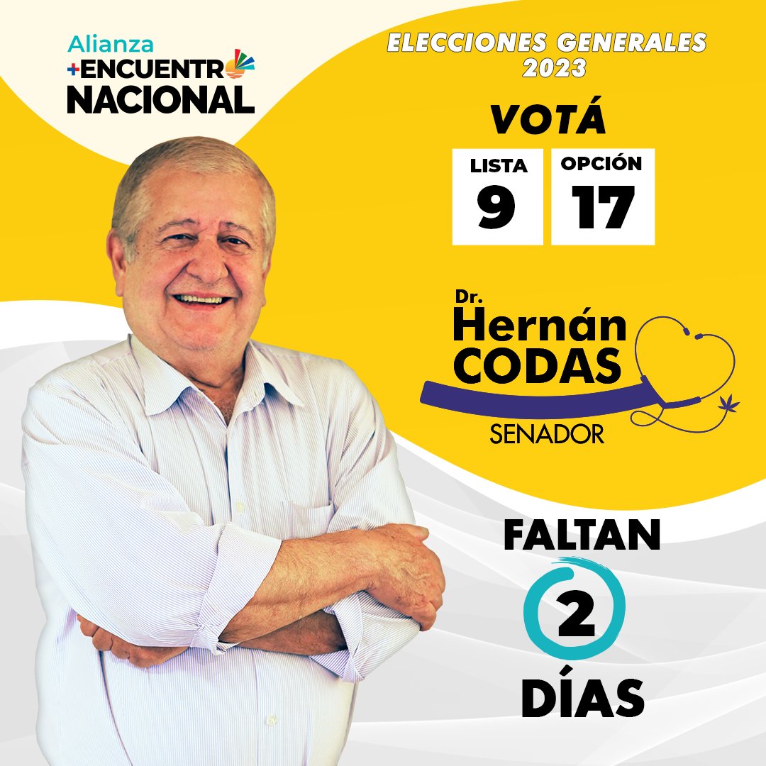 CodasHernan's tweet photo. Estamos a un par de días del momento clave para nuestra nación. 🟡🙌
#CodasSenador #ElCambioYaLlega https://t.co/QRZKmR0gPU