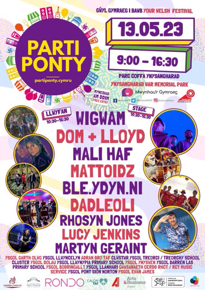 jigcal's tweet photo. Line up gwych yn #partiponty @MenterIaithRhCT gan gynnwys @wigwamband @mali_haf a @dadleoli ๐ต https://t.co/xKZpN2LcSN
