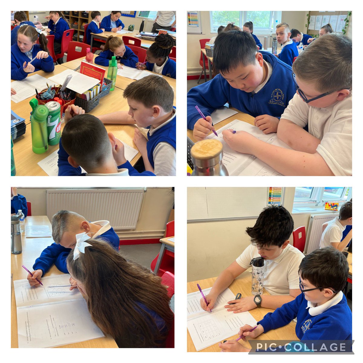 MrsQStB's tweet photo. Year 6 really enjoyed being the teacher and marking a grammar test. Their ability to spot mistakes and explain the errors was excellent. #satsprep @StBrigidsCPS @RachaelTyler72 @Paulap15916877 https://t.co/F6OPKDi8fN