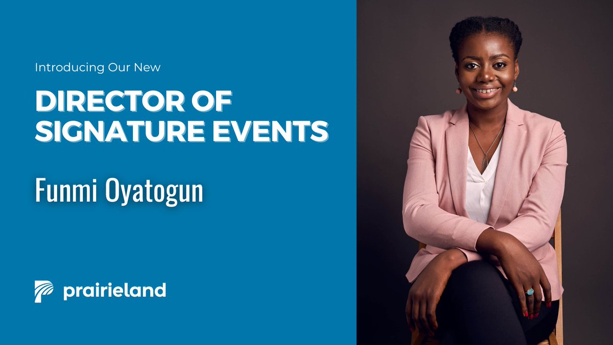 Prairieland is pleased to welcome Funmi Oyatogun to the role of Director of Signature Events. She brings diverse experience having previously worked in the hospitality, business development, and events management sectors across a variety of industries and countries.