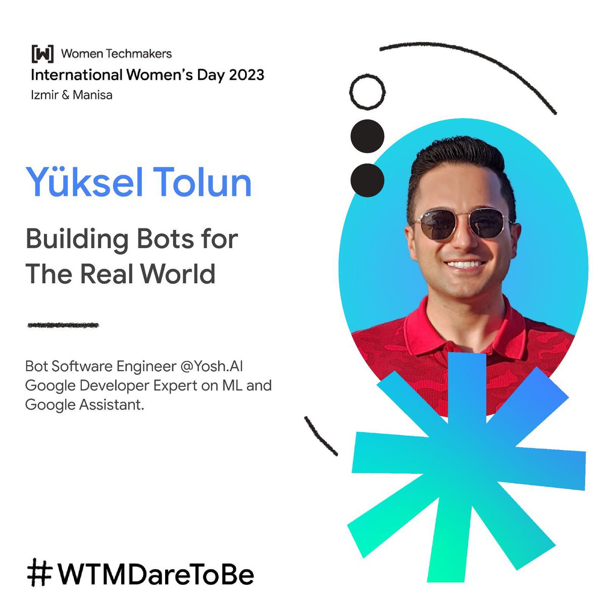 İşte IWD 2023'ün dördüncü konuşmacısı🚀Yosh.AI'da Bot Software Engineer, #ml ve #googleassistant alanlarında GDE olan <a href="/YTolun/">Yüksel Tolun</a>, "Building Bots For The Real World"konuşmasıyla bizimle olacak🎊
Kayıt için👉🏻l24.im/w2EyakJ 
#WTMDareToBe #IWD23 #tech #teknoloji