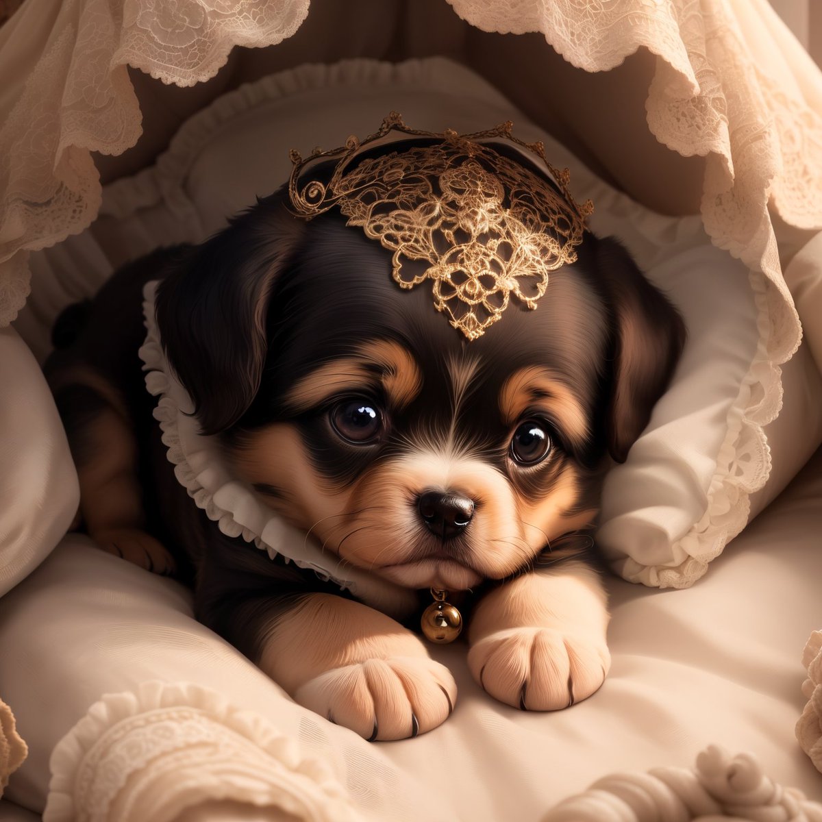 #cute #cuteanimals #princesspuppy #dogsoftwitter  #aiart #adorable #adorablepuppy #conceptart