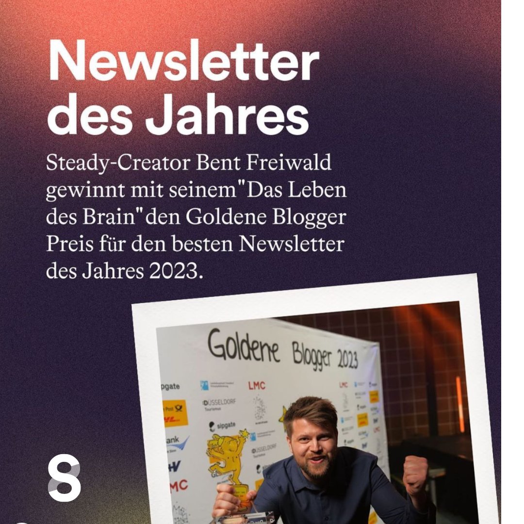 Steady (@steady_berlin) on Twitter photo Steady-Creator und <a href="/krautreporter/">Die Krautreporter</a> Journalist <a href="/BentFreiwald/">Bent Freiwald</a> hat den <a href="/goldeneblogger/">Goldene Blogger</a> Award als bester Newsletter 2023 mit nach Hause genommen! Ganz herzliche Glückwünsche von uns aus Berlin 🥳 Steady-Creator und <a href="/krautreporter/">Die Krautreporter</a> Journalist <a href="/BentFreiwald/">Bent Freiwald</a> hat den <a href="/goldeneblogger/">Goldene Blogger</a> Award als bester Newsletter 2023 mit nach Hause genommen! Ganz herzliche Glückwünsche von uns aus Berlin 🥳