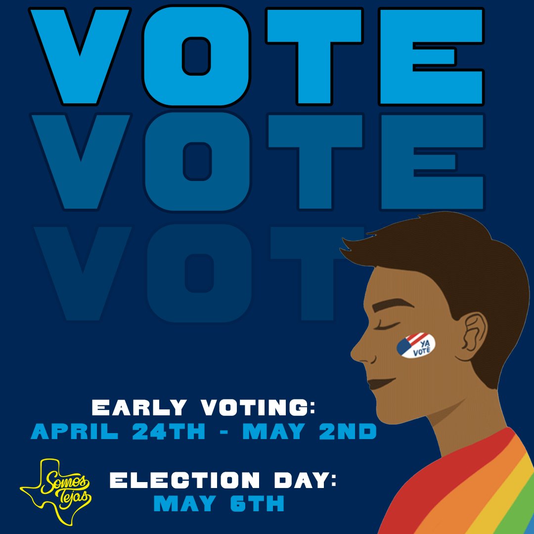 It's early voting time 🗳 y el cuerpo lo sabe 💃 🕺!
Check out our Somos Tejas newsletter and join us in our efforts ✊ 
conta.cc/3gc6TM6
conta.cc/3Nsh9Sx