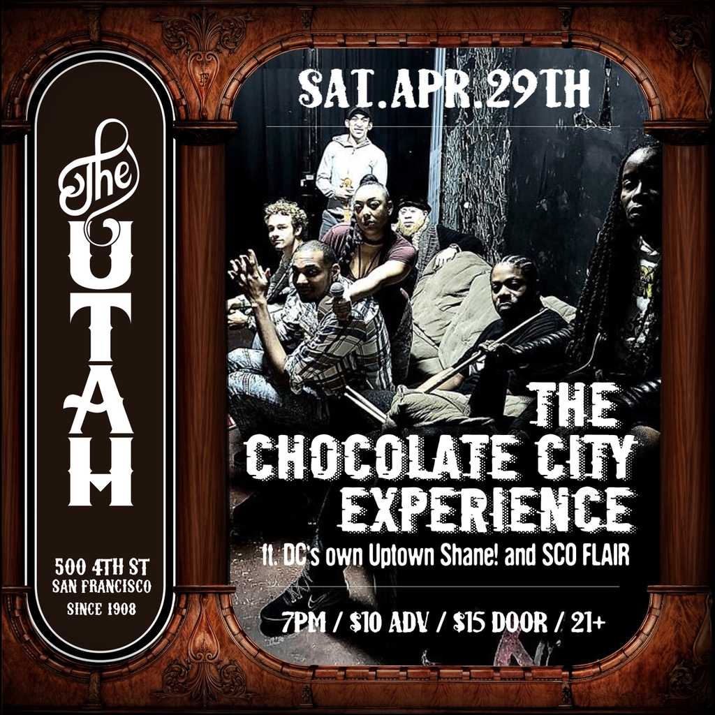 The Chocolate City Experience featuring DC's own Uptown Shane! &amp; SCO FLAIR 

7 pm  / $10 adv / $15 door
21+ with ID

Get tickets at hotelutah.com
Link in bio ↑

@kenilworth_katrina #kenilworthkatrina #TheHotelUtah #LiveMusicInSF #ConcertInSF #SFVenue