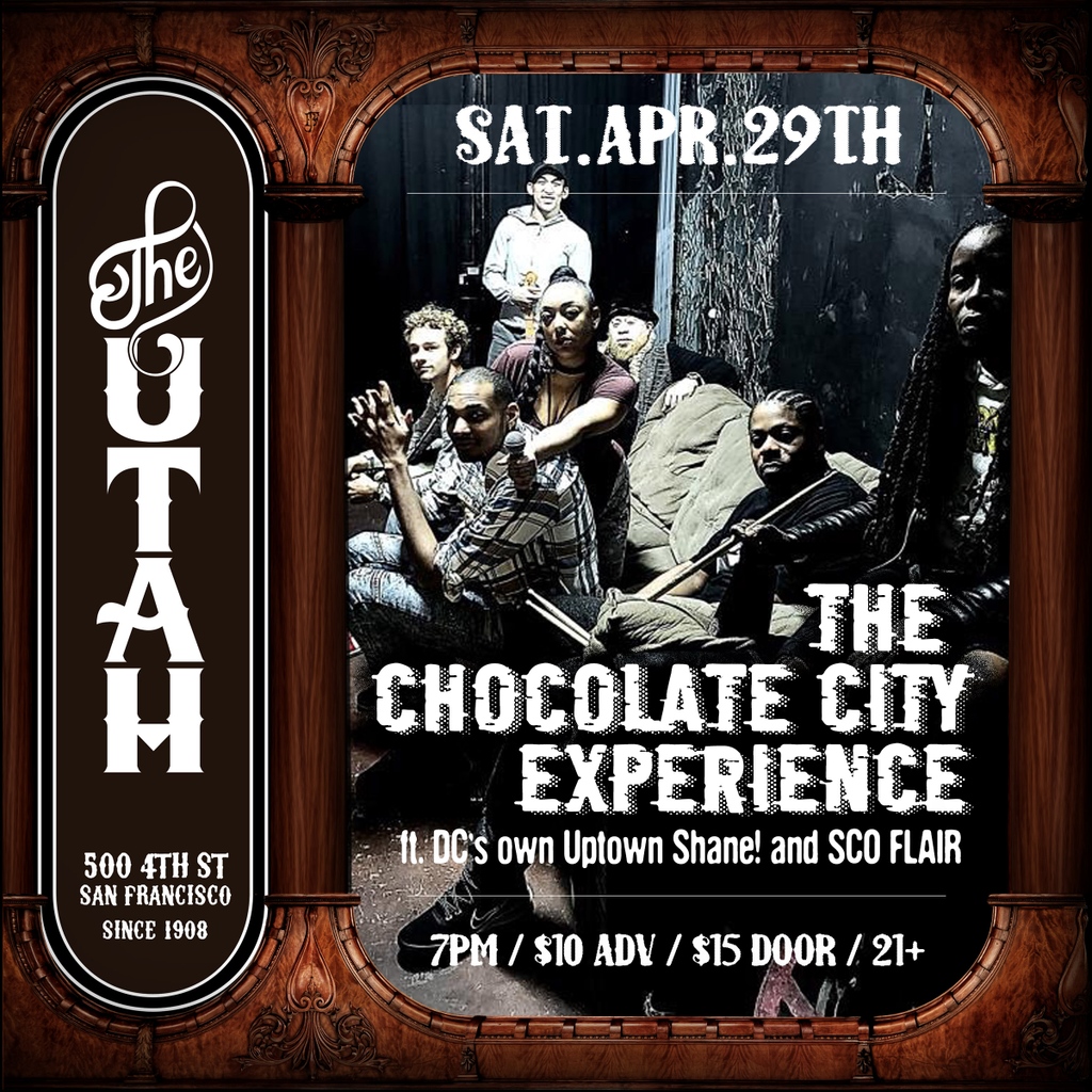 The Chocolate City Experience featuring DC's own Uptown Shane! & SCO FLAIR 7 pm / $10 adv / $15 door 21+ with ID Get tickets at hotelutah.com Link in bio ↑ @kenilworth_katrina #kenilworthkatrina #TheHotelUtah #LiveMusicInSF #ConcertInSF #SFVenue