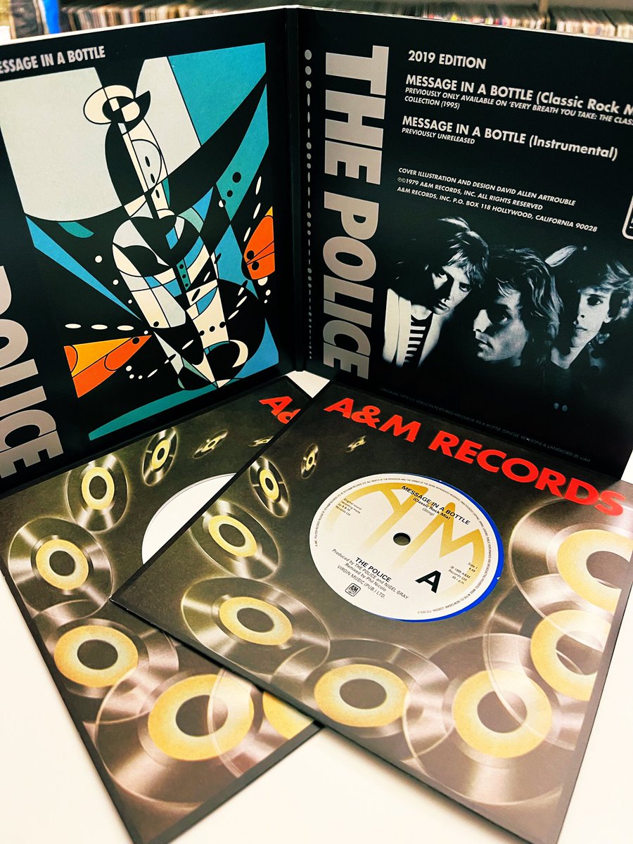 AnalogLLHQ's tweet photo. The Police “Message in A Bottle” (A&amp;M, 1979) #RSD2019 2x7” reissue #NowPlaying #vinylcommunity https://t.co/GU7cCBd4yv