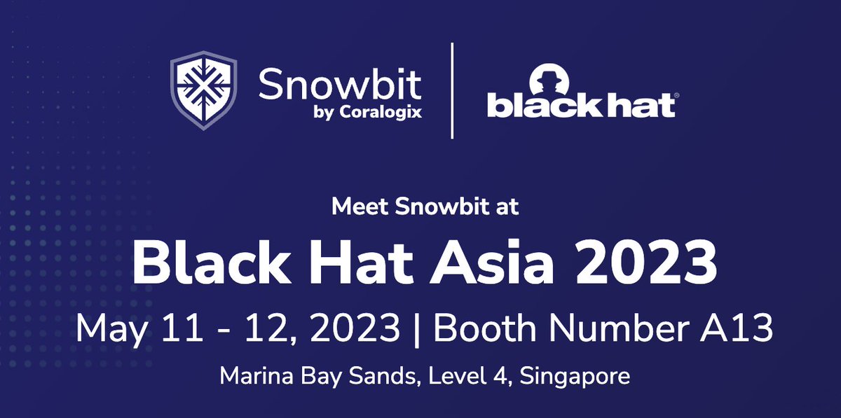 We would love to catchup with u #BlackHat Asia &amp; tell u more about the Snowbit Managed Extended Detection Response (MxDR) platform &amp; expert services offerings and how they are helping customers across domains &amp; regions improve their security posture!
#mxdr #cybersecurity #ciso