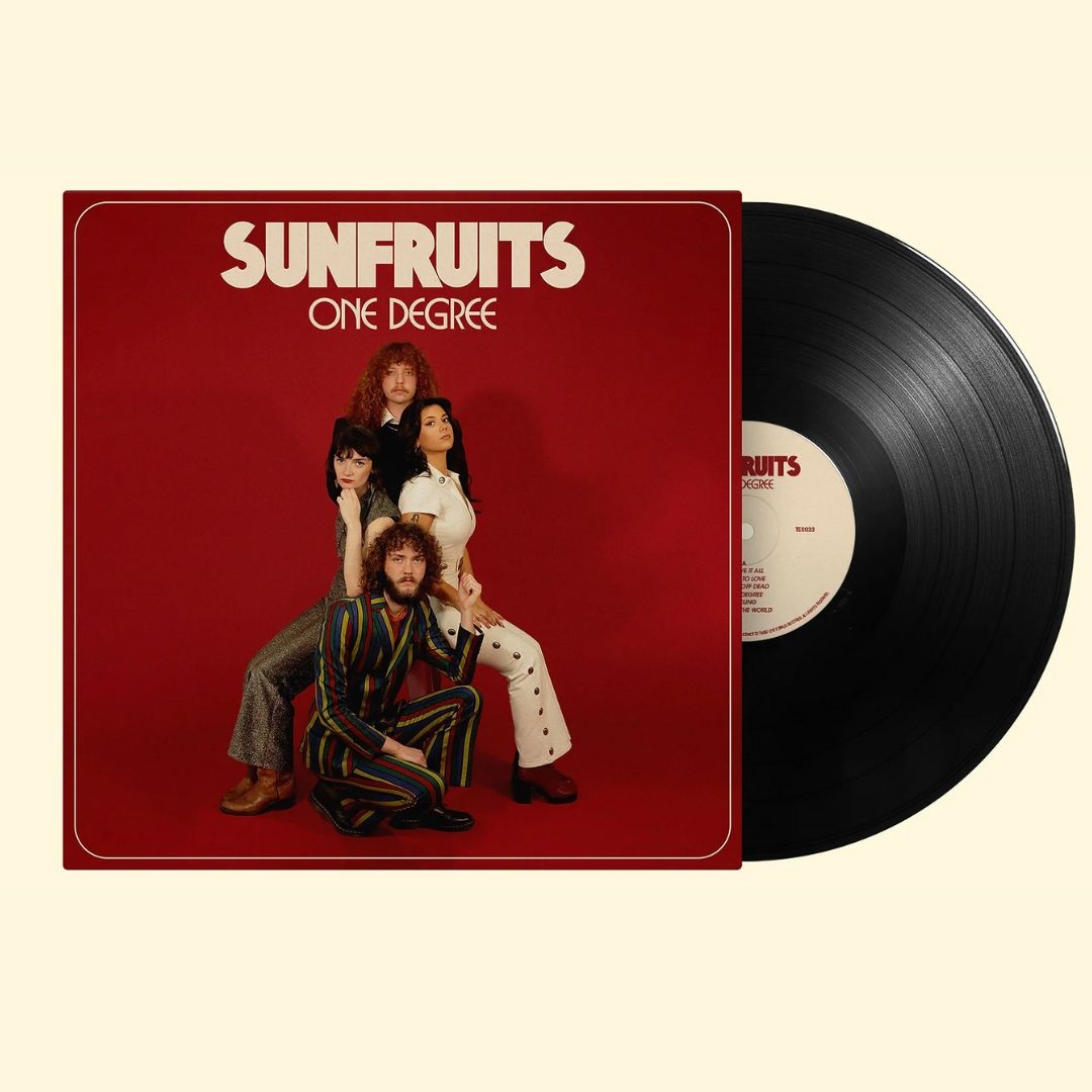 earthlibraries's tweet photo. Happy, happy release day to @sunfruits! This band has blown us away with their debut album and we know you'll feel the same. We have vinyl available for pre-order - shipping in late 2023/early 2024.  

Link in bio to stream / pre-order ONE DEGREE.❤️🌎️📚️ https://t.co/GCaFNimR9A