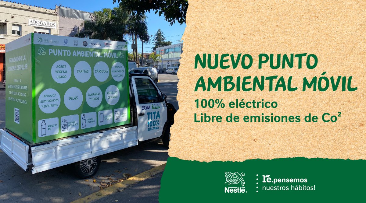 Nestlé Argentina (@nestleargentina) on Twitter photo Se lanzó el #PuntoAmbientalMóvil. El vehículo recorrerá los barrios del municipio de Vicente López para que los vecinos puedan acercar sus reciclables. Por ej., las bolsas de alimento para mascotas y las cápsulas de #NescaféDolceGusto y #Nespresso.
<a href="/VivamosVL/">Vicente López</a> <a href="/FundManosVerdes/">Fund. Manos Verdes</a> Se lanzó el #PuntoAmbientalMóvil. El vehículo recorrerá los barrios del municipio de Vicente López para que los vecinos puedan acercar sus reciclables. Por ej., las bolsas de alimento para mascotas y las cápsulas de #NescaféDolceGusto y #Nespresso.
<a href="/VivamosVL/">Vicente López</a> <a href="/FundManosVerdes/">Fund. Manos Verdes</a>
