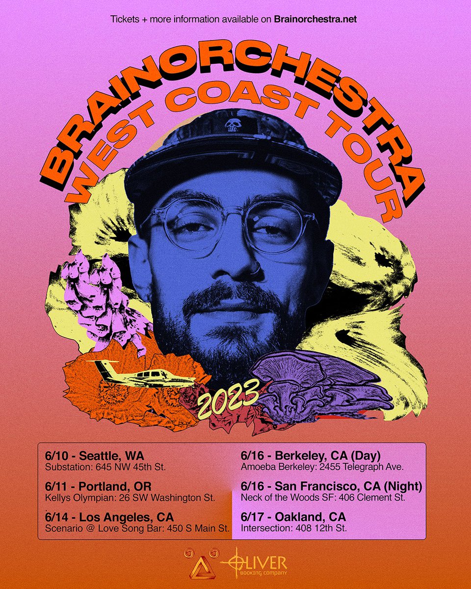 brainorchestra_'s tweet photo. Brainorchestra West Coast Tour ✨

6/10 • Seattle, WA
6/11 • Portland, OR
6/14 • Los Angeles, CA
6/16 • Berkeley, CA (Daytime)
6/16 • San Francisco, CA (Evening)
6/17 • Oakland, CA

Tickets + Information available via https://t.co/aeV9WclNZB 🔊🔊🔊 https://t.co/oOs5L5pWcu