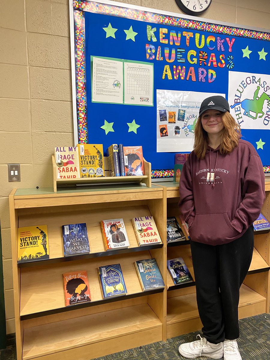 Library_GCHS's tweet photo. Congratulations to Samantha Logan, GCHS freshman. In just 4 weeks, Sam has read ALL TEN 2024 KBA nominees for grades 9-12. She’s now starting on the middle school list. So proud of you! https://t.co/bTQG0LqJBM