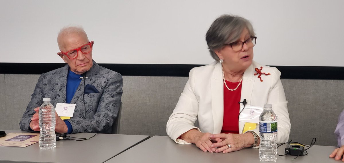 goldiebug's tweet photo. More from #35VHC @VHamiltonConf : wonderful discussions in small groups about solutions to getting more diverse books to kids; KSU  grad students poster sessions; AR technology used with children's books; author &amp; VHC co-founder Dr. Tony Manna talks with Cecily and the group. https://t.co/I9tKxsguct