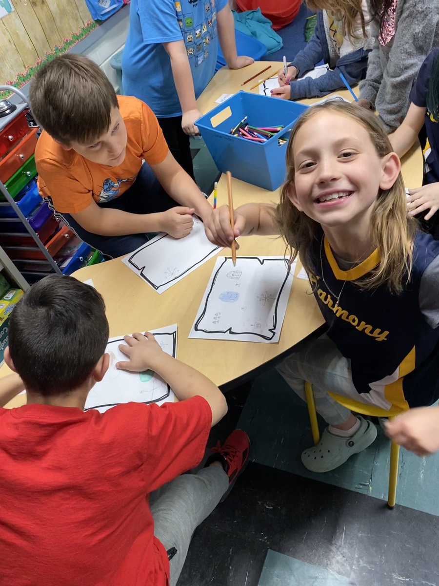 To end our map unit, we created our own pirate treasure maps and used directional words to write instructions to find the treasure! <a href="/HTShuskies/">Harmony Township School</a> <a href="/SalusKayla/">Mrs. Salus</a>
