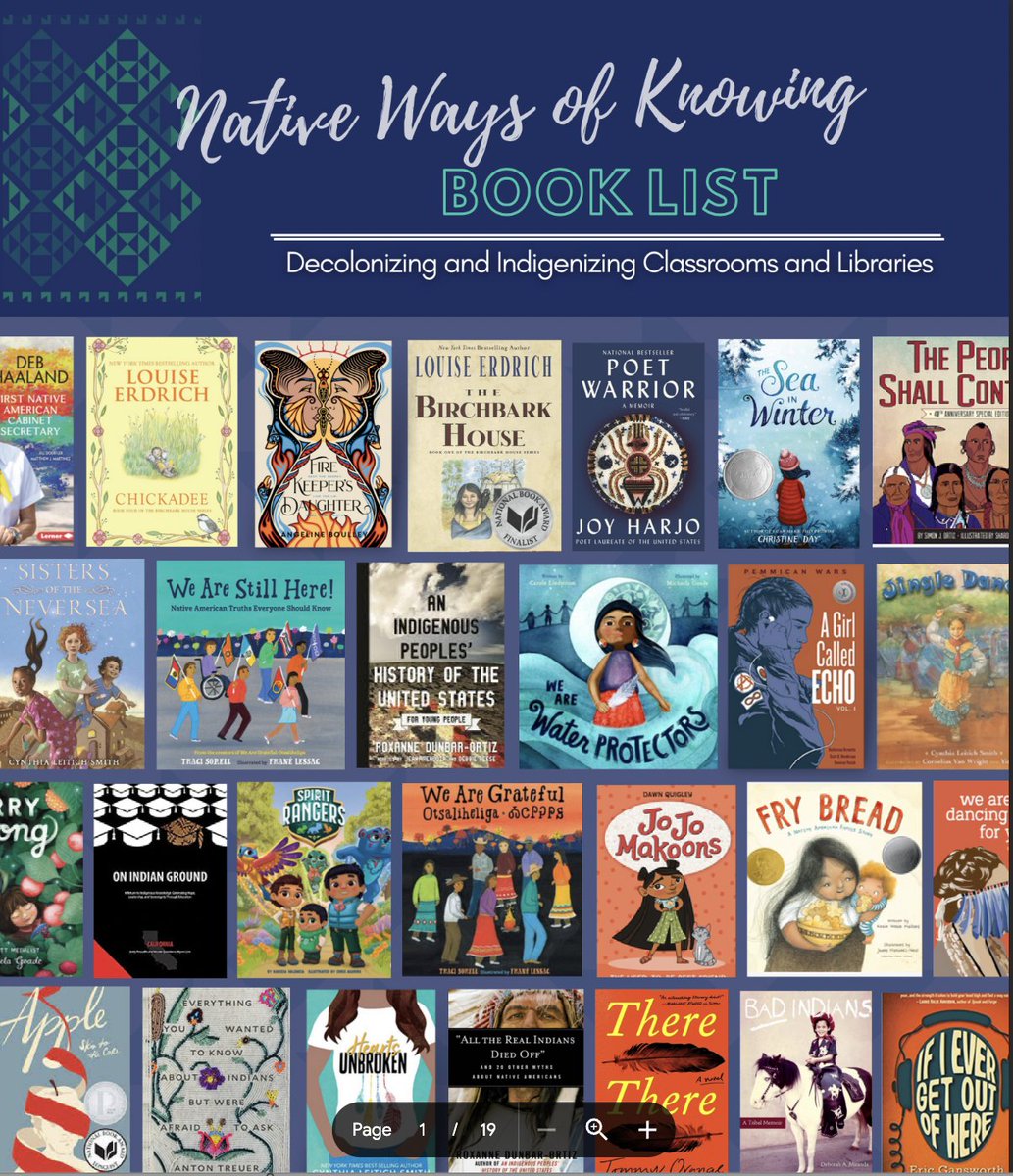 For a few years now, I've been working with California Indian Education for All (CIEFA) @cie4all. Recently, we worked on a downloadable booklist. Take a look! drive.google.com/file/d/1Cl-9BK…