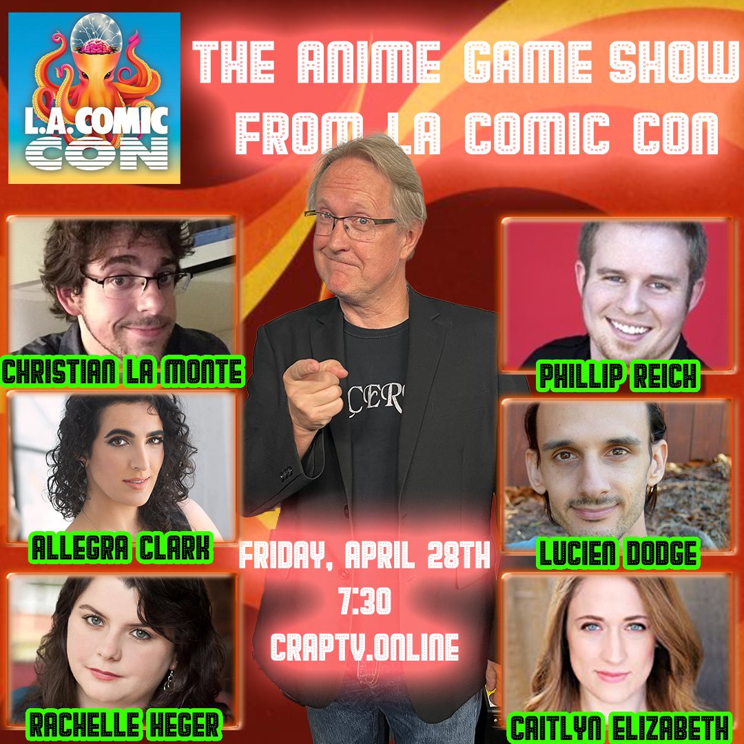 TONIGHT the LA COMIC CON
 Amine gameshow 

Watch at: Craptv.Online

Allegra Clark <a href="/simplyallegra/">Allegra Clark</a>
Christian La Monte @christianlamontevo
Phillip Reich <a href="/Phillmreich/">Phillip Reich</a>
Lucien Dodge  <a href="/lucien/">Lucien Heart</a>.Dodge
Rachelle Heger @Bellachellurlar
Caitlyn Elizabeth <a href="/Boobsmcbalrog/">Caitlyn Elizabeth</a>