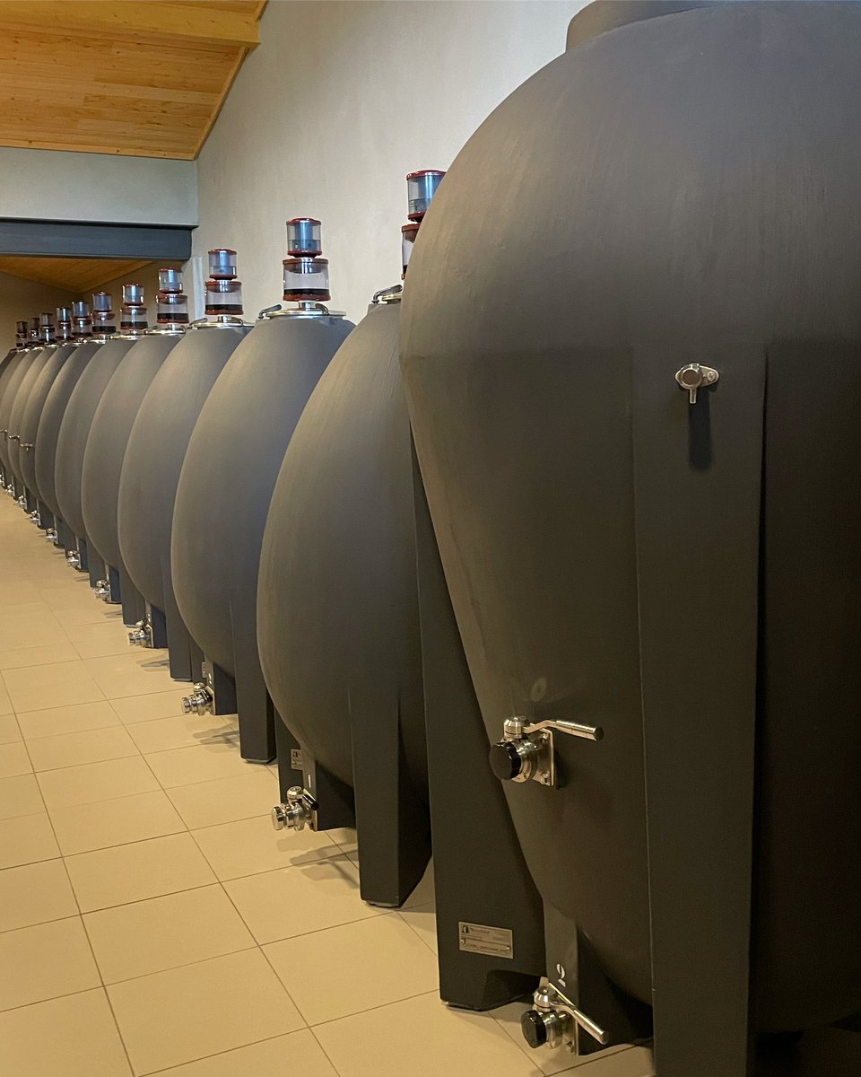 chriswinedoctor's tweet photo. All hail King Amphora, and his army of Oeufy underlings. When earth is eventually invaded, it will surely be by creatures like this. Maybe theyโre already here? #bordeauxwine #winecellars #amphora #amphorawine #eggs #ivelostit #endofprimeurs #thelastvisit https://t.co/pwboMJBvgX