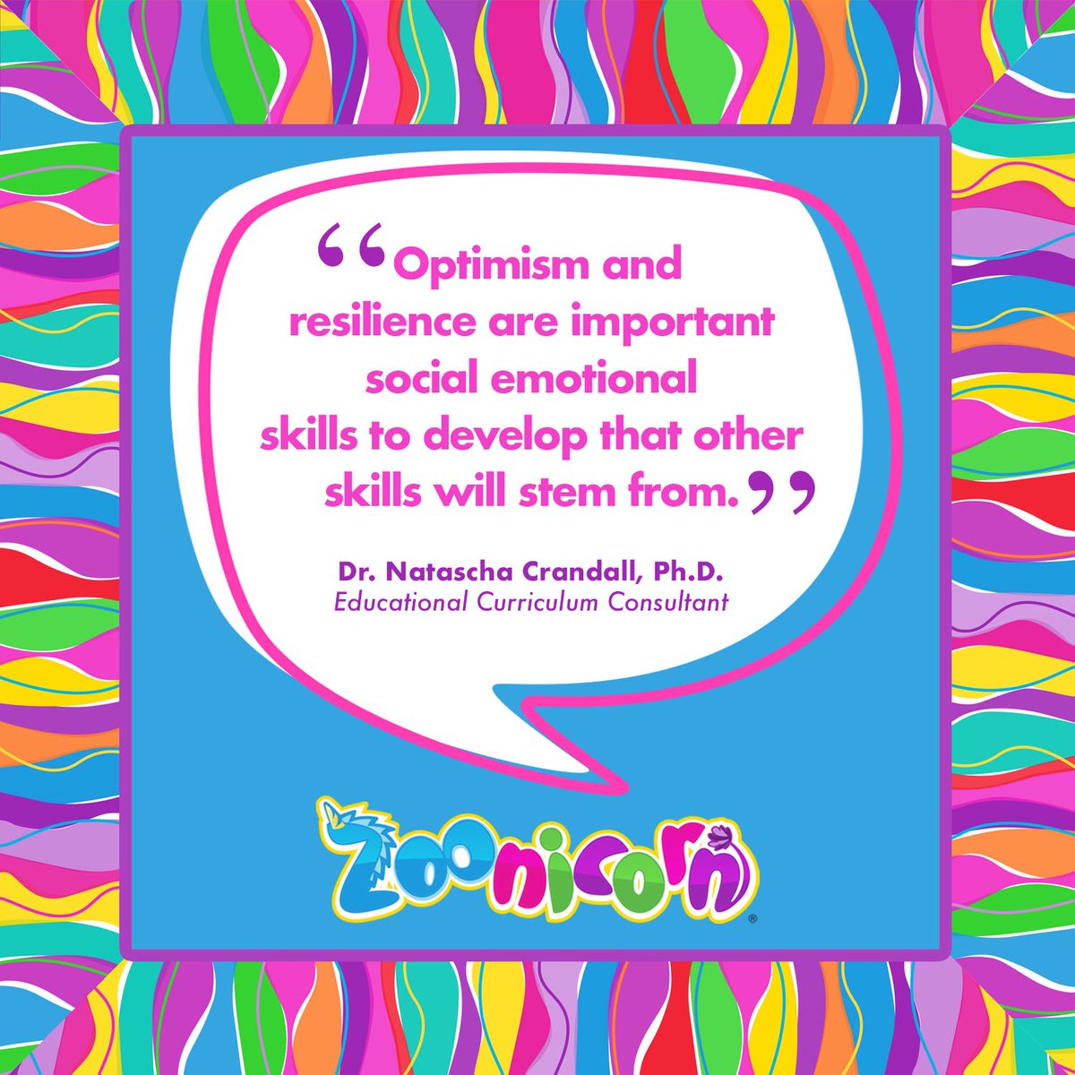 zoonicorn's tweet photo. Here's a great insight on social emotional learning from our Educational Curriculum Consultant, Dr. Natascha Crandall📝 #SocialEmotionalLearning #EducationalCurriculum #independence #SEL #optimism 

Read Dr. Natascha's blog posts at the link below!

https://t.co/mwuNilSk9x https://t.co/Am6v0tBM8D