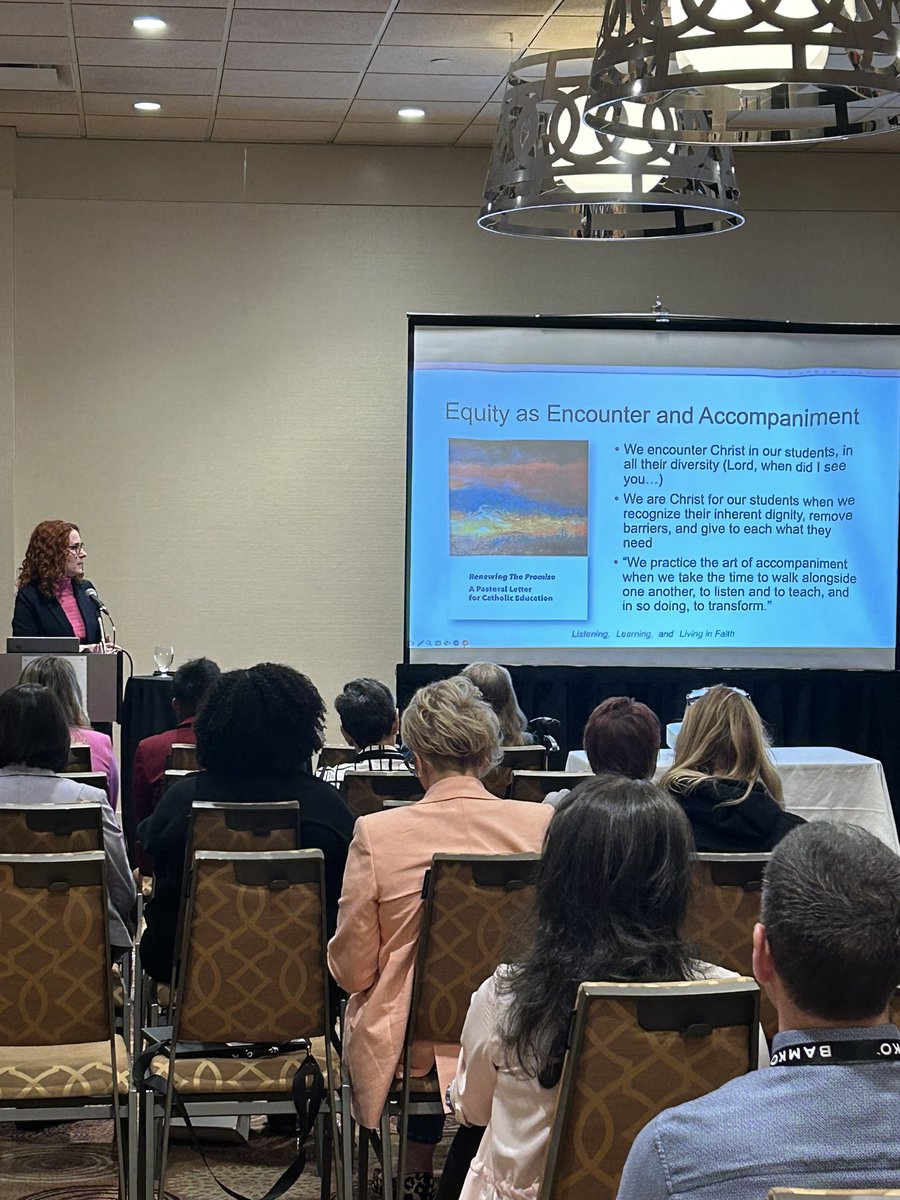 CatholicEdu's tweet photo. Trustee Workshop - Created in God’s Image: Upholding the Dignity of All with Katharine Stevenson @DurhamCatholic We are Christ for our students when we recognize their inherent dignity, remove barriers, and give to each what they need. #RenewingThePromise #OCSTAAGM2023 #onted https://t.co/TJMOXRPVJI