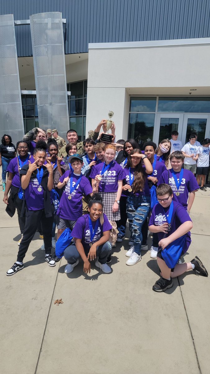 Furman traveled to the Central Carolina Manufacturing Technology  training center for the 2nd annual STEAM event today.  I am so PROUD to announce that our kiddos took home the trophy for the second year in a row!! They were determined and focused the entire time!