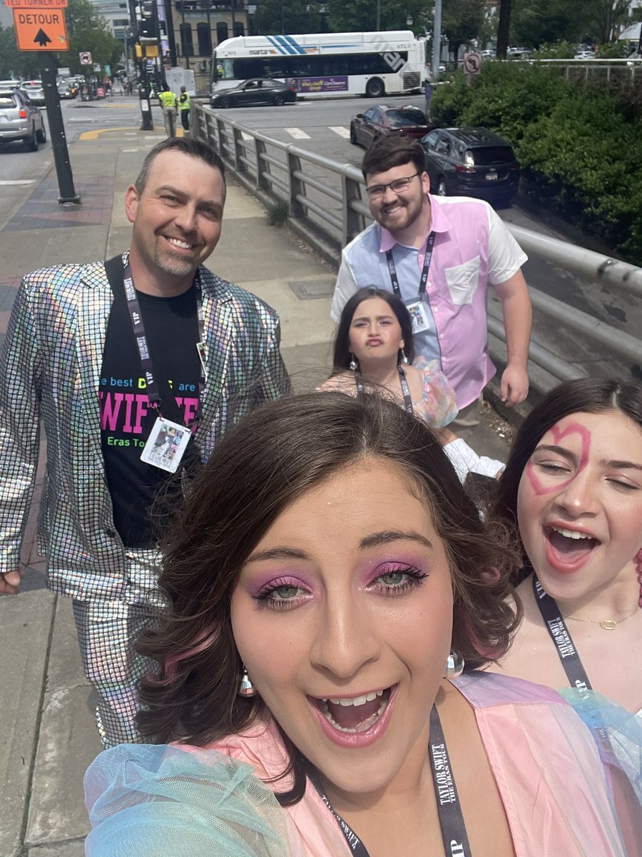 Madison7860's tweet photo. We’re finally here!!! Ft. The best swiftie dad ever!! @taylornation13 @taylorswift13 @TSTheErasTour https://t.co/l1kxfUzfeO