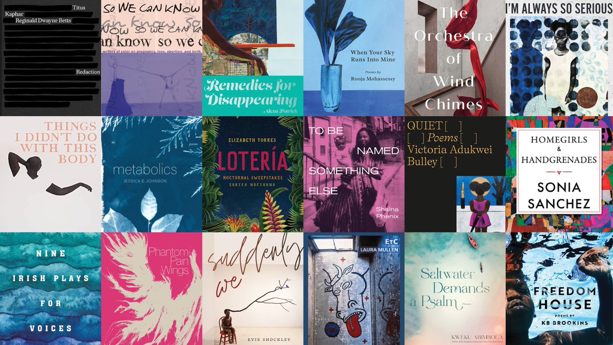 Our 2023 #NationalPoetryMonth Books list features recently published titles from @penguinpress @PerseaBooks @sarabandebooks @seagullbooks @SlaperingHol @solidobjects @thesongcave @Tin_House @TBN @uglyducklingprs & more: poets.org/reading-list-n…