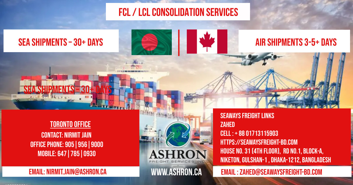 Bangladesh- Canada freight services