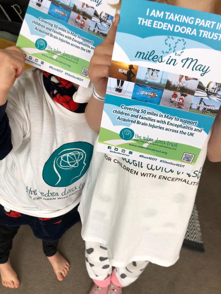 EdenDoraTrust's tweet photo. 2 of our younger participants signed up for our β50 miles in Mayβ challenge, excited theyβve received their brand new childrenβs EDT t-shirts ππ
Thank you Polly & Finn π
#50miles4edt #Encephalitis #ABI #run4edt
For more info on our new campaign β¬οΈ
https://t.co/kPuia1TK81 https://t.co/C4BBE6crE8