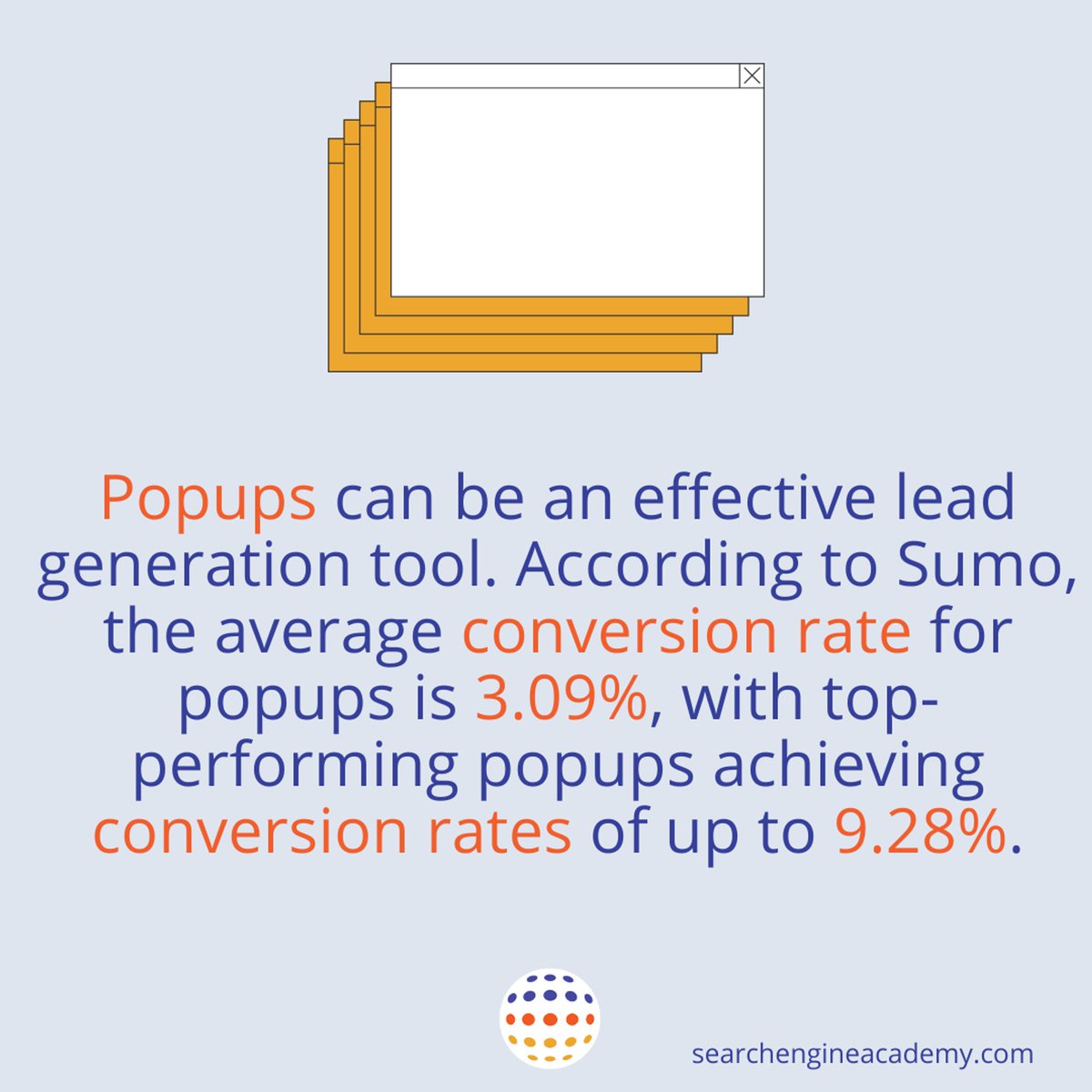 TheSEOAcademy's tweet photo. Are popups hurting or helping your website's lead generation &amp; SEO? 🤔 Find out how to strike the right balance in our SEO training courses https://t.co/W7h9LDnkCS. Learn the latest best practices for optimizing your website for search engines to drive performance. 🚀  #SEO 1/2 https://t.co/j4L98okvXL