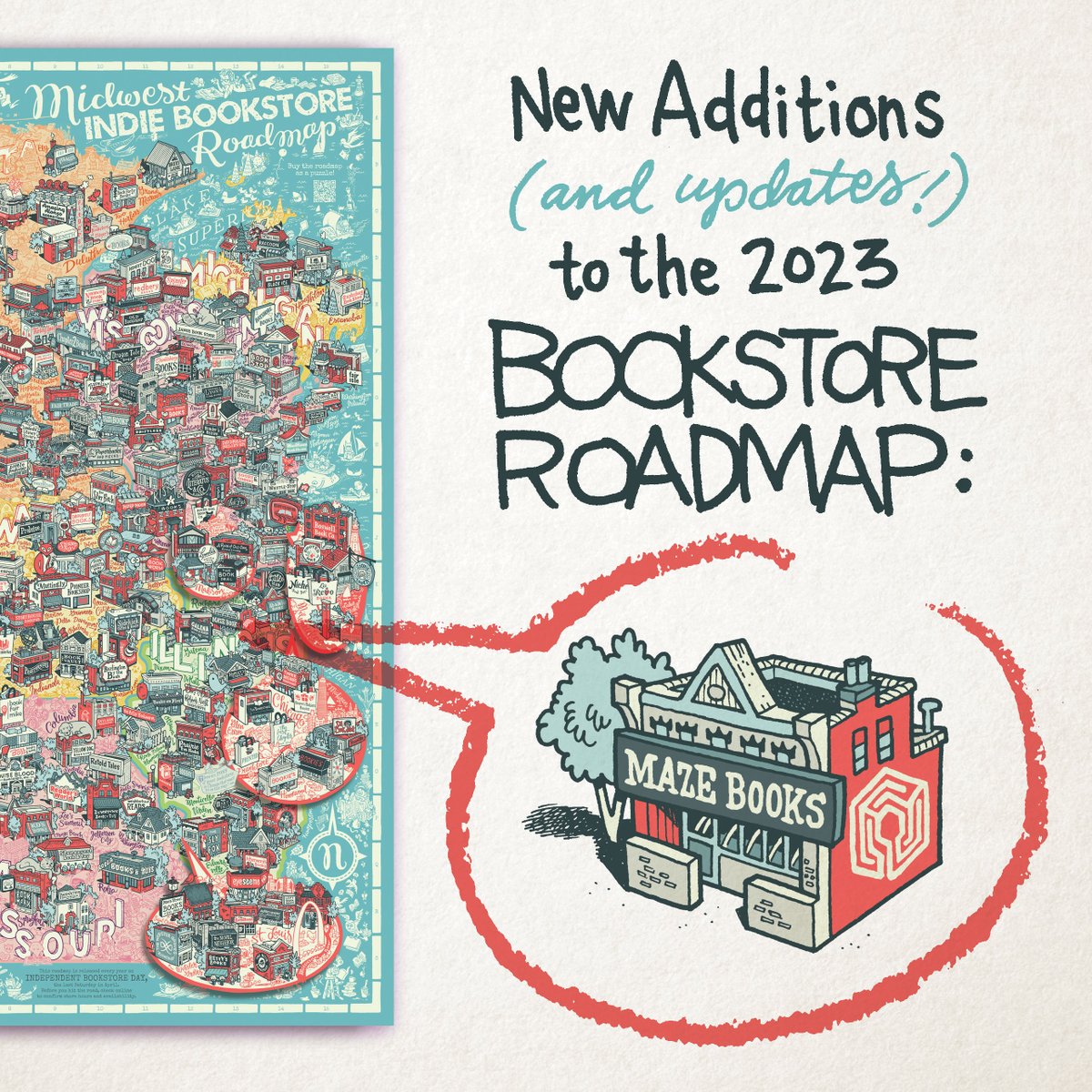 New additions to the 2023 <a href="/MidwestBooks/">Midwest Booksellers</a> Indie Bookstore Roadmap, a thread…