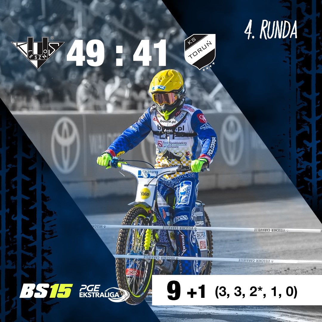 Mecz #LESTOR wygrywamy 49:41!! 🤟🏼⚪️🔵

Na moim koncie 9+1 👊🏼 Szkoda tego ostatniego zera w 15 biegu ale walczymy dalej ✊🏼

Brawo drużyna! Brawo kibice! Czuliśmy Wasze wsparcie w każdym biegu 🔥 Dziękujemy za wszystkie trzymane kciuki!

#BS15 #KSUL #PGEEkstraliga