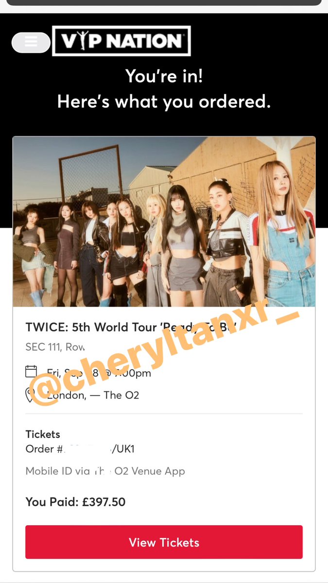 pixietix_'s tweet photo. WTS / selling Twice London VIP ticket section 111! 

📍super good view 
📍VIP: includes soundcheck
📍dm me! 

#TWICEinLondon #TWICEinUK #twicelondon #TWICE #TWICE_5TH_WORLD_TOUR #RTBinLondon #READYTOBE_WORLDTOUR https://t.co/ttFRgpuKP6