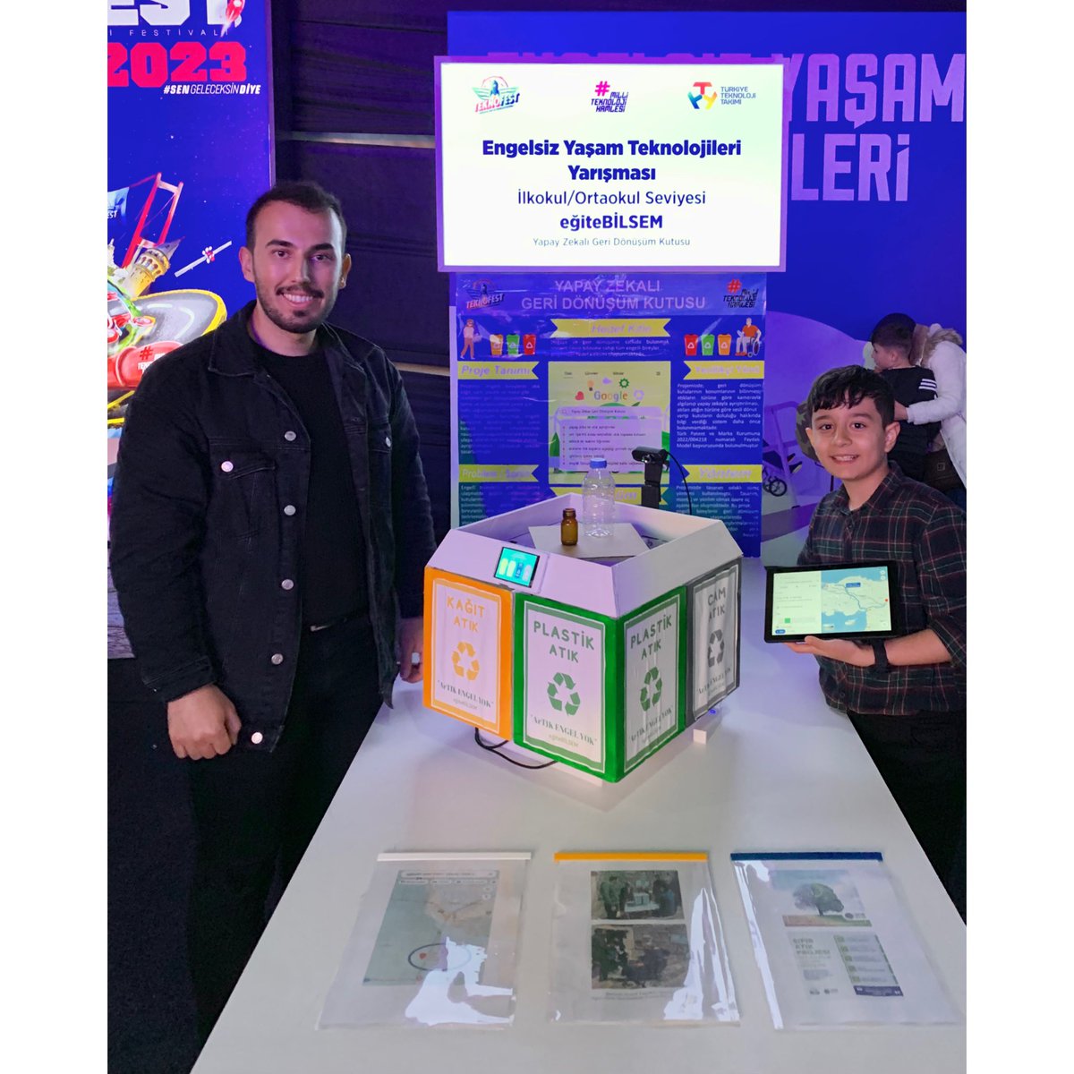 BilsemSiverek's tweet photo. Dünya’nın en büyük teknoloji yarışması TEKNOFEST’in, Engelsiz Yaşam Teknolojileri Kategorisinde 26147 proje arasından Türkiye Finalinde bizleri İstanbul’da temsil eden eğiteBİLSEM takımımızın danışmanı Tufan KOÇAK’ı ve öğrencisi E.Miraç HELALOĞLU’na yürekten başarılar diliyoruz🇹🇷 https://t.co/R6s1p21cZt