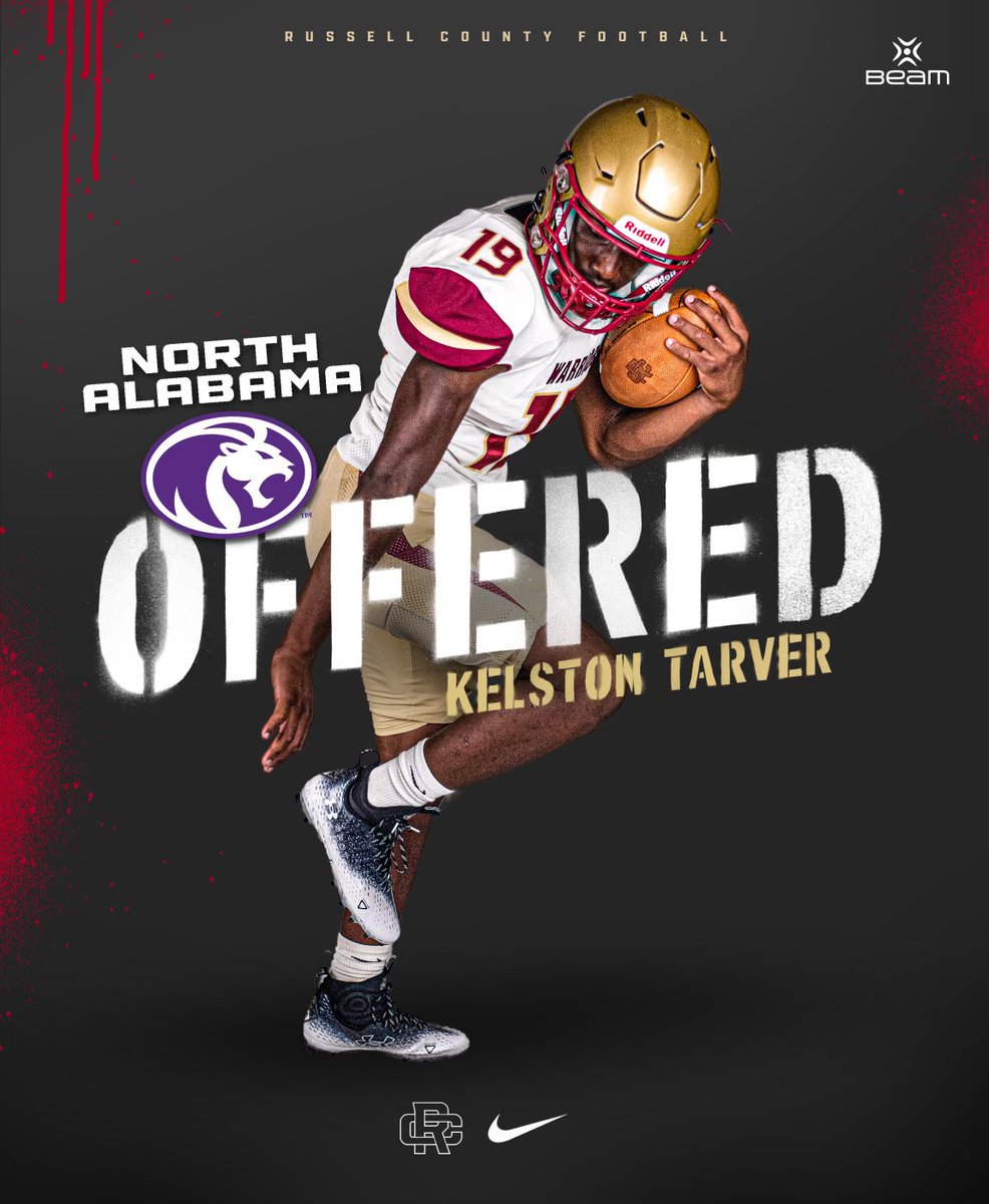 RCWarriorsFB's tweet photo. Congratulations to @Kelston_Tarver on another OFFER from @UNAFootball 💥

#Ri23Up  🍢   #Recruit431  🏈 https://t.co/scN97xhbLQ