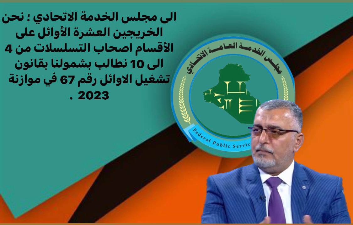 ان ضمان استدامة مؤسسات الدولة 
وتطورها هوه وجود العنصر الكفوء فيها الذي يسعى بعلميته 
الى الارتقاء بهذه المؤسسة.
وها هم ابنائكم الكفوؤين يعانون الاقصاء انصفوناا

#انصاف_الخريجين_العشرة