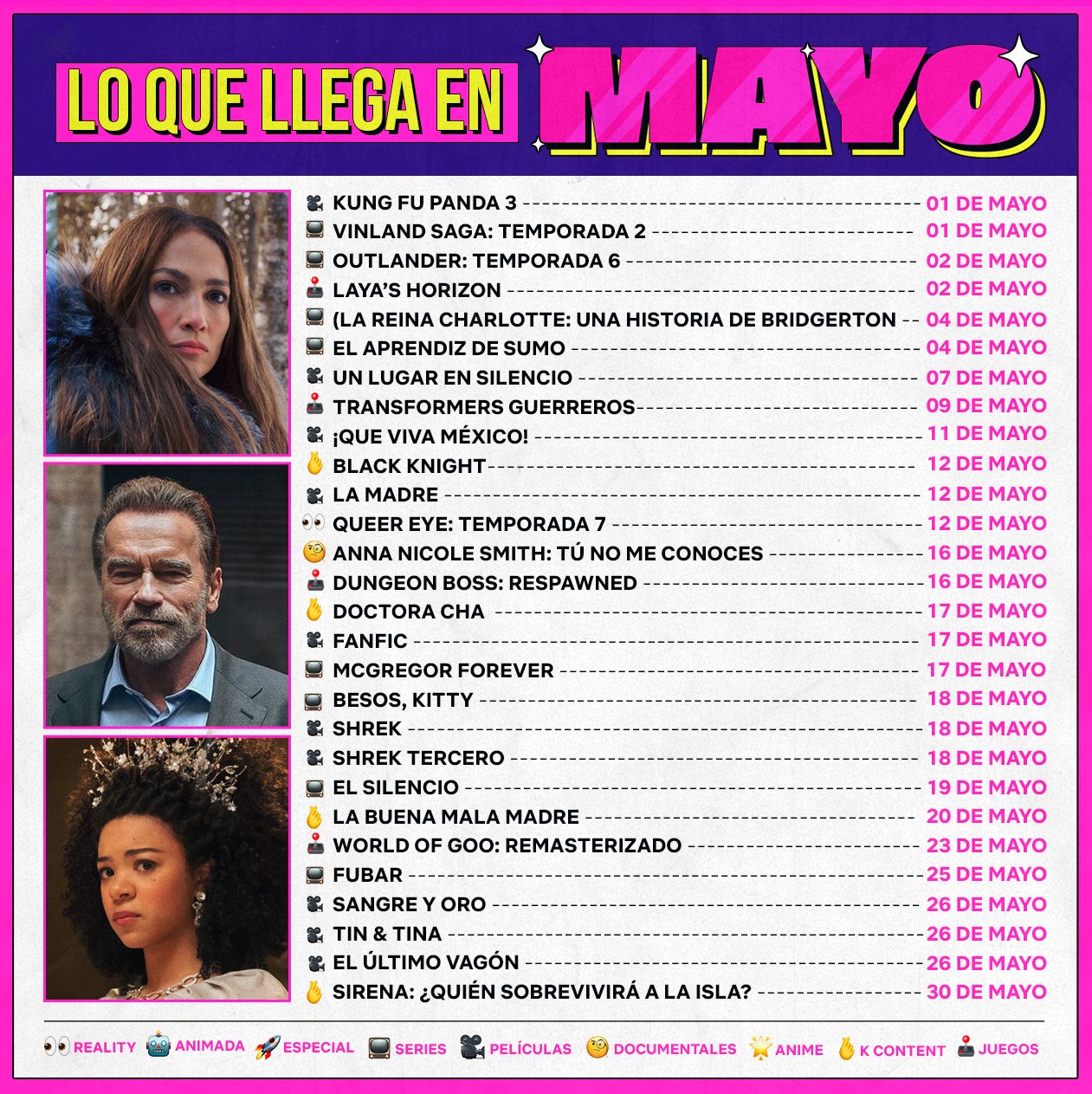 Lo que llega en mayo