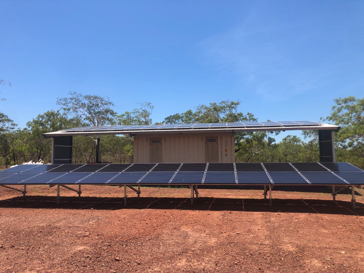 NullarStuart's tweet image. Newly installed solar power unit and generator on remote Outstation, Northern Territory