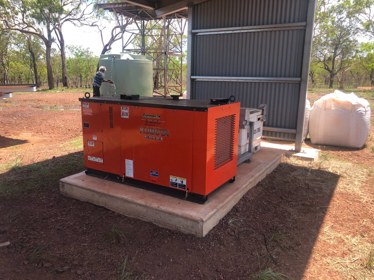 NullarStuart's tweet image. Newly installed solar power unit and generator on remote Outstation, Northern Territory