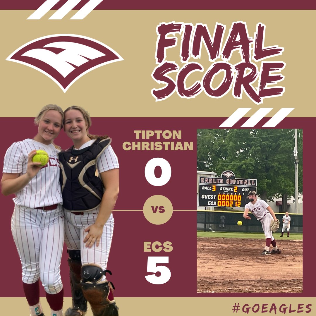 Perfection on the field! 🦅🥎 Neely Wilder pitches a flawless game, leading our Varsity Softball team to a 5-0 victory over Tipton Christian Academy! Wilder strikes out 14 and throws a perfect game! Eagle D was solid and 7 Eagles had base hits! #GoEagles