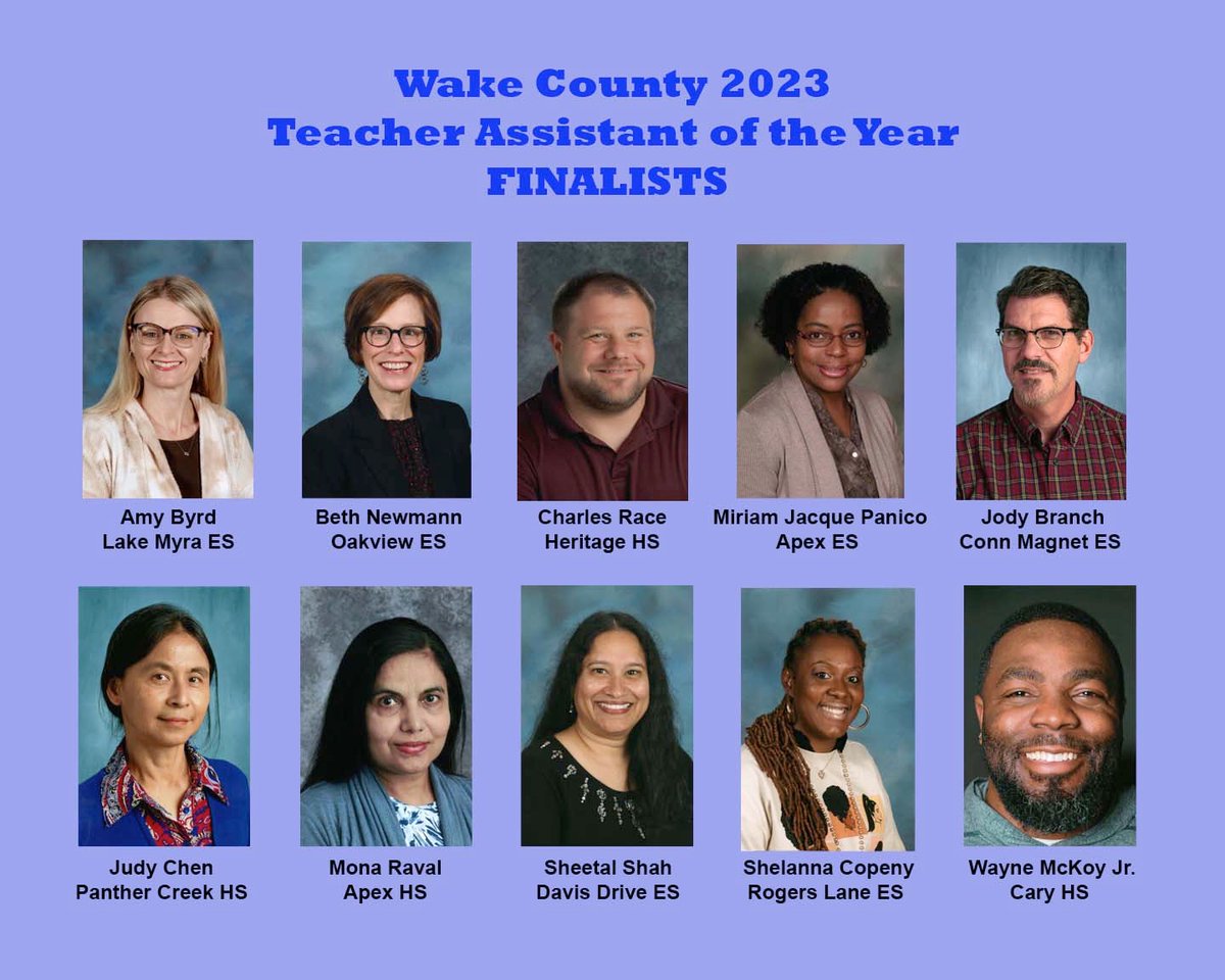 Our WCTAA Wake County 2023 TAOY will be announced next week at our 37th Annual Banquet!  Congratulations 🎉 to the ten finalists! #WCTAAIAoftheYear <a href="/WCPSSTeam/">Team WCPSS</a>