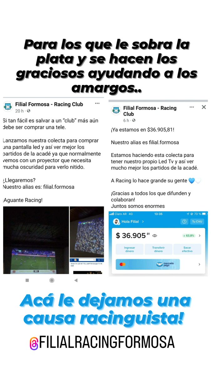 Con lo de Racing, siempre! 💙