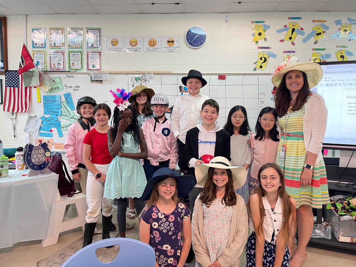 WJESClarke5th's tweet photo. Day 1 of Derby Day consisted of math and reading!  We also began our narrative piece about the day in the life of a derby horse from the perspective of the horse which tied to an informational article about what a typical day is like for a derby horse.   #successatjcss https://t.co/uMpi3oqzcI