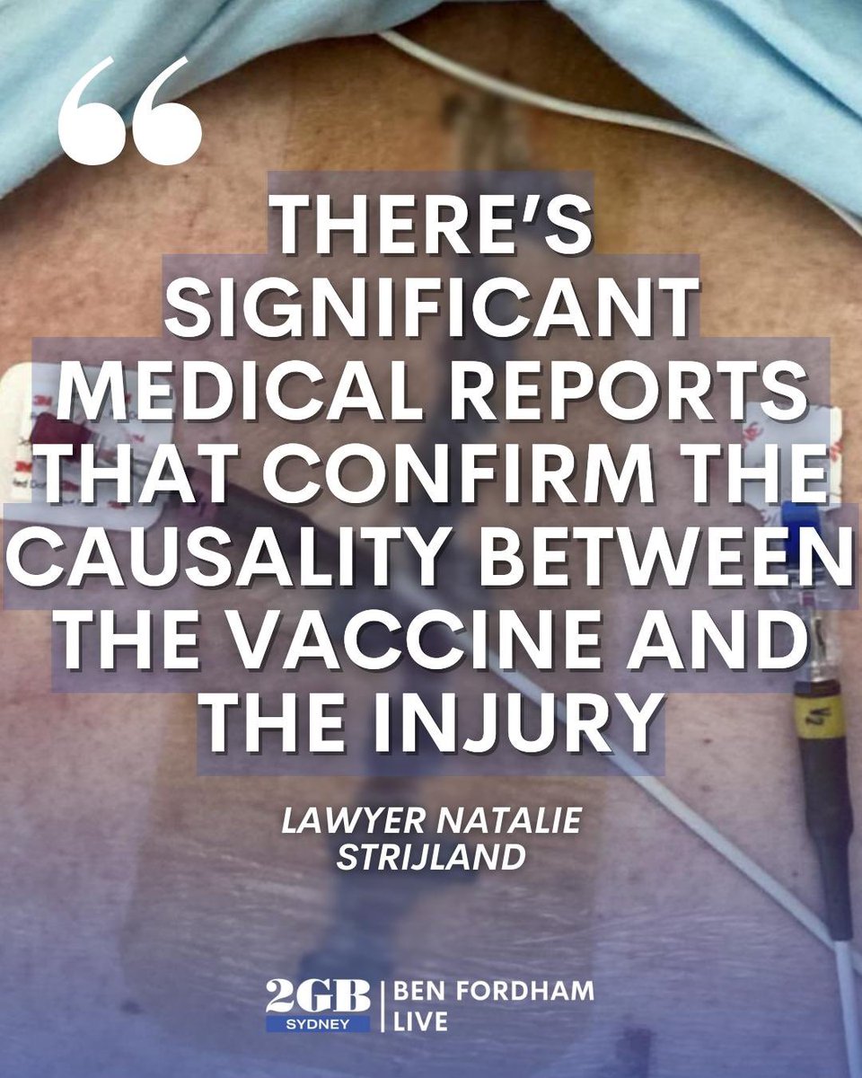 BenFordhamLive's tweet photo. 🚨 A class action has been launched against the Federal Government.

It involves Australians who suffered serious side effects from the COVID vaccine.

🎧 Hear from their lawyer Natalie Strijland 🎧

https://t.co/g7qjsp88LZ https://t.co/EKLpXQV2Rf